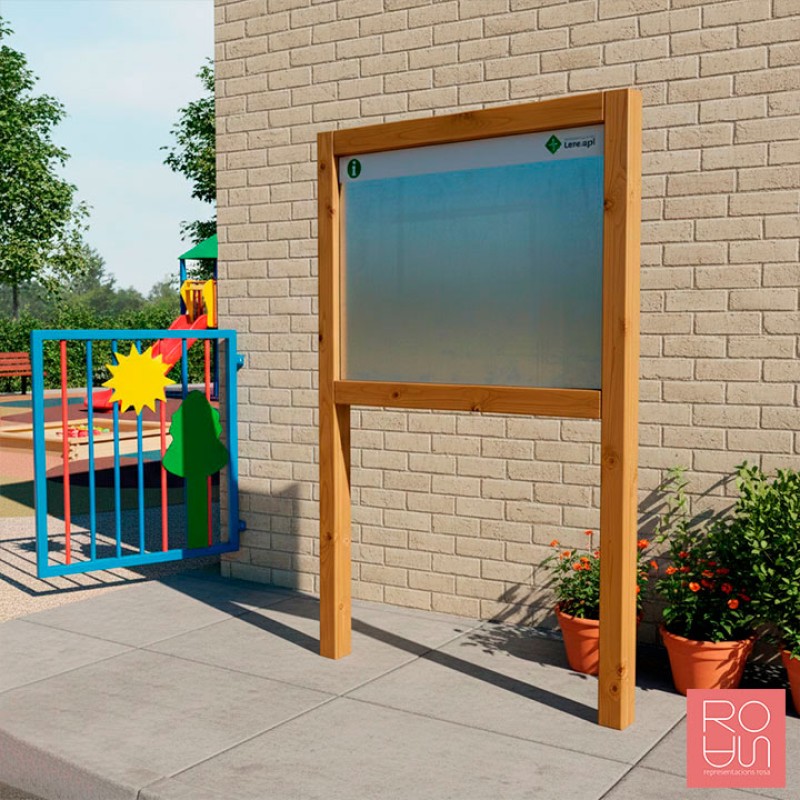 Panell d'anunci lliure amb estructura de fusta model EIN